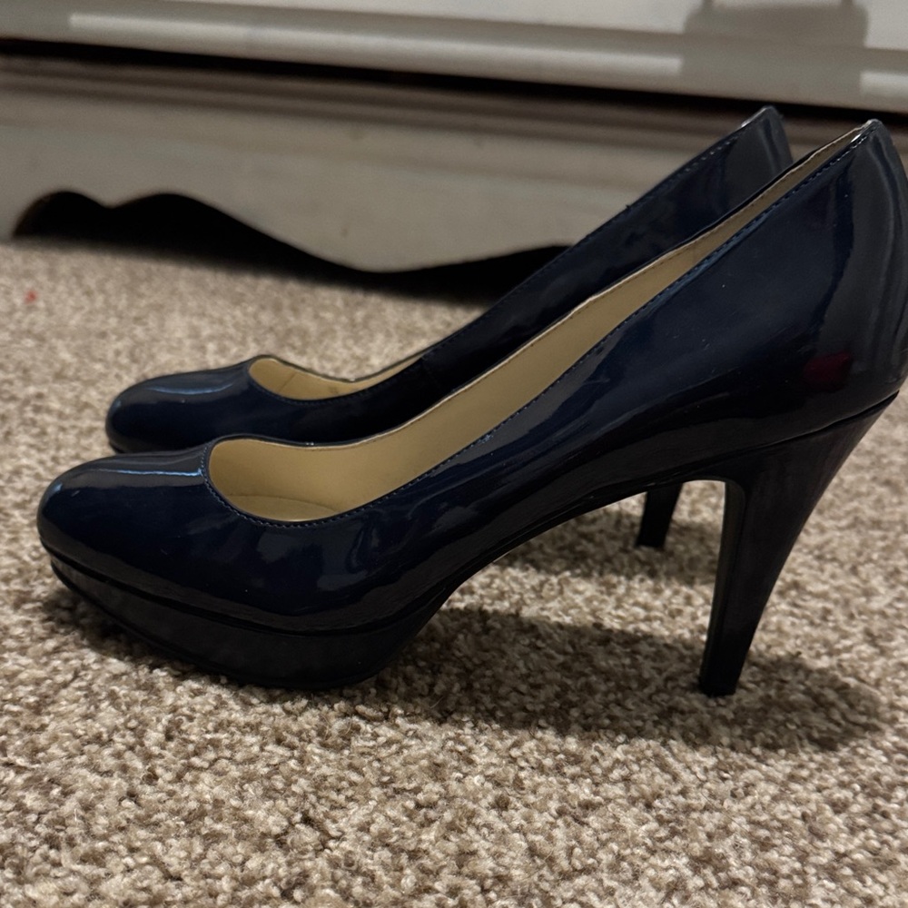 Nickels Dark Blue Patent Heels